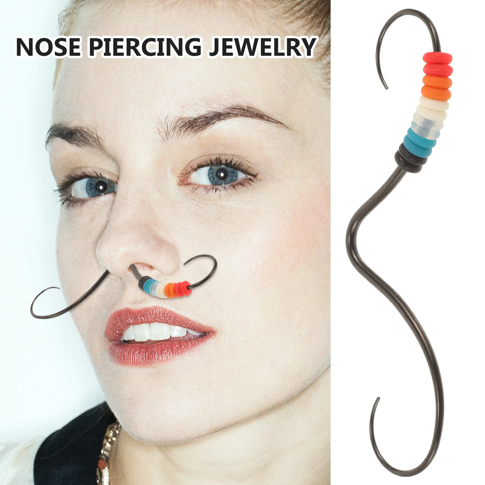 Mustache Septum Nose Ring Metal Body Piercing Jewelry Chic Unique Comfortable Fit Nose Piercing Jewelry for Women