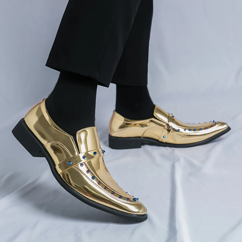 Sepatu bot Formal Chelsea pria, ujung runcing kulit Pu