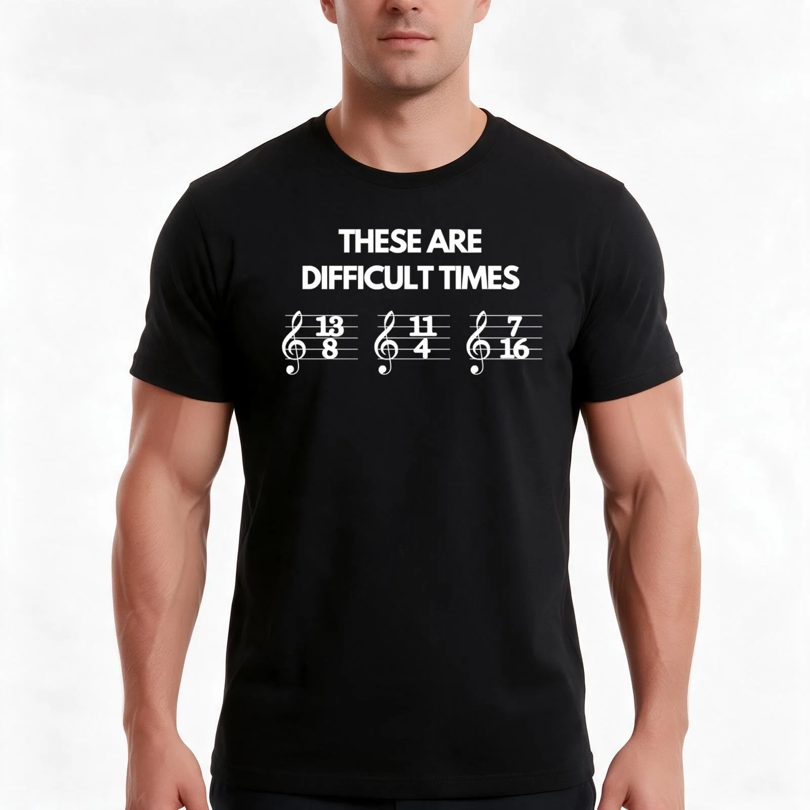 These Are Difficult Times Funny Musician Teacher Pun T-Shirt, Summer Casual Cotton Tee, Oversized Streetwear Tops, 100% Cotton