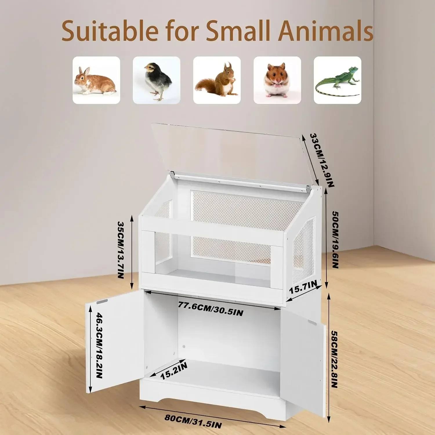 

[Hot Deal, Limited Time Offer!]Visual and Ventilated Large Habitats Hamster House for Rat, Hamster Cage, Small Animal Cages with
