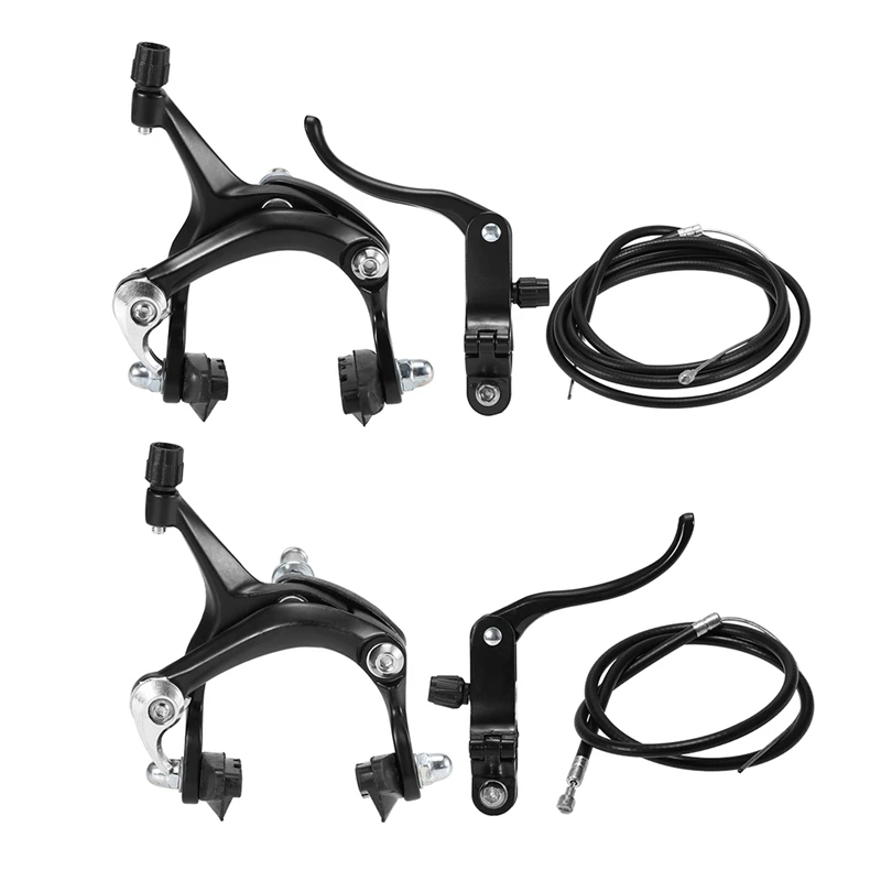 

2 Set Road Bike Cruiser Brake Set Bike Brake Kit Bike Caliper Brake Kit Side Pull Brake Set For Most Fixie Bike Black Front Fixi