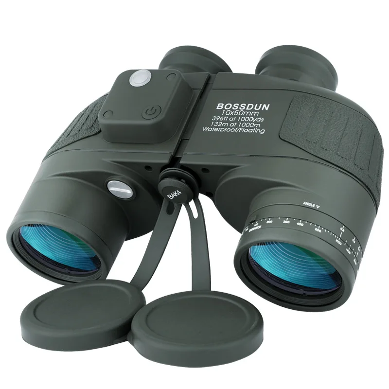 Bossdun 10x50 бинокулярный телескоп Bak4 FMC водонепроницаемый противотуманный компас сетка для путешествий на открытом воздухе путешествия путешествия фотографии