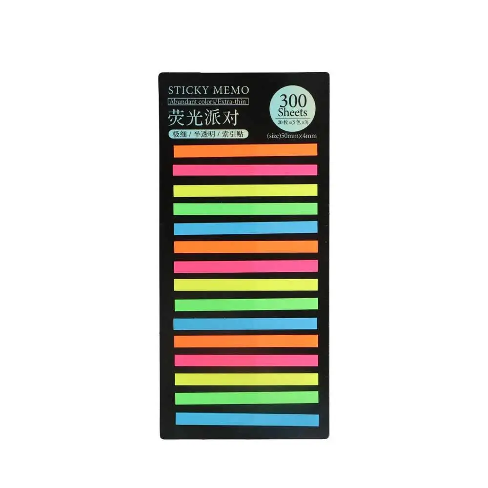 300 Sheets Rainbow Color Index Memo Pad Posted It Sticky Notes Paper Sticker Notepad Bookmark School Supplies Kawaii Stationery