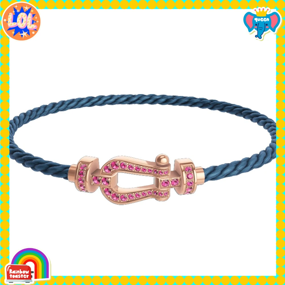 

LISV 2026 New 925 Silver Blue Dreen Blue Nylon M Colorful Zircon Bracelet Female Daily Wear Party Gifts Luxurious Couple Jewelr