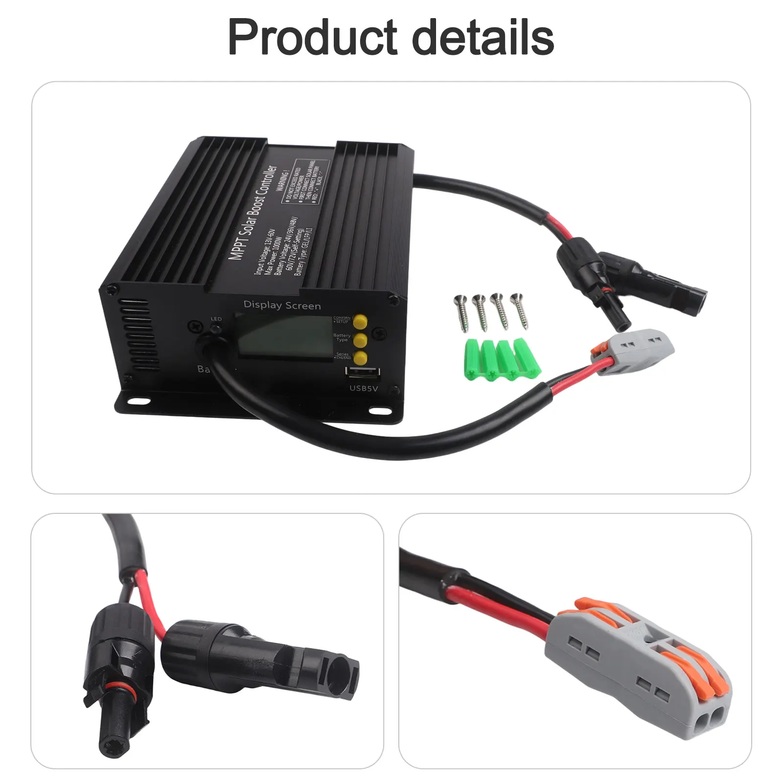 Battery Controller 1000W Electric Vehicle 24V 48V 60V 72V Batteries Electric Scooters Photovoltaic Power Generation Controller