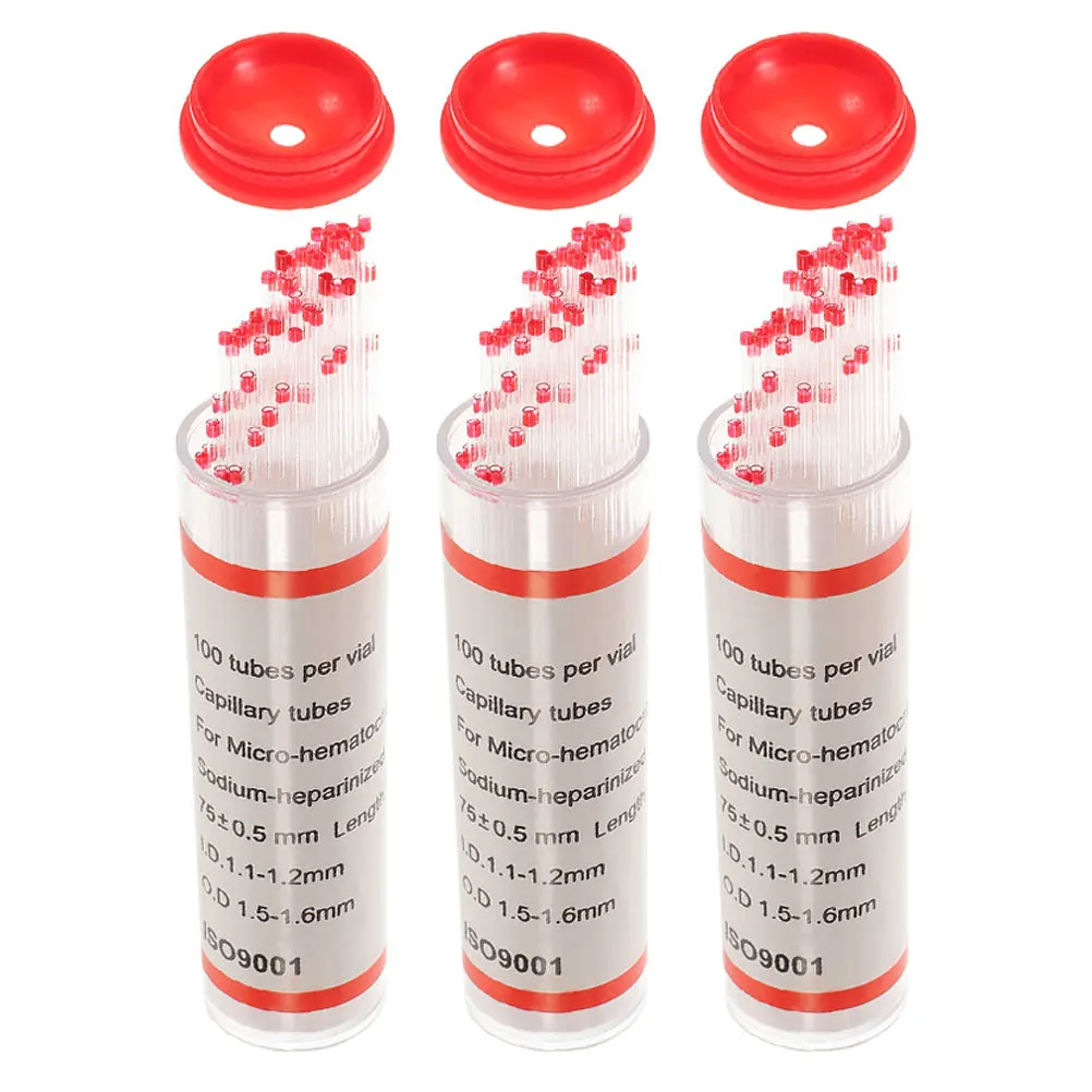 

300 Pcs Glass Tubing Capillary Melting Point Tube Empty Test Tubes with Lids Clear