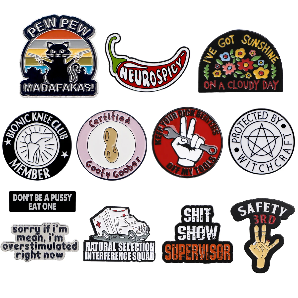 Broches esmaltados com citações, alfinetes engraçados, mochila, emblemas de lapela, acessórios de joias da moda, lembrança de festival, presentes para mulheres