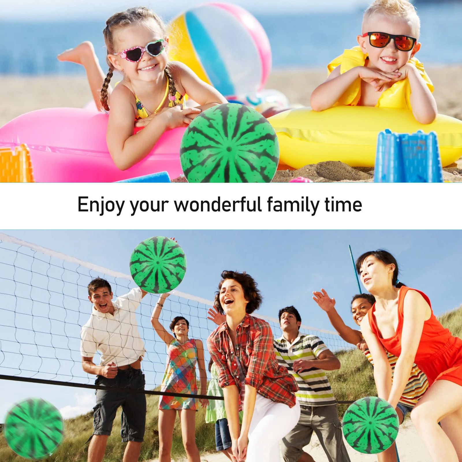 Boule gonflable de pastèque en PVC, 20cm, jeu de piscine de plage d'été, balles amusantes en plein air pour enfants, jouet pour enfants