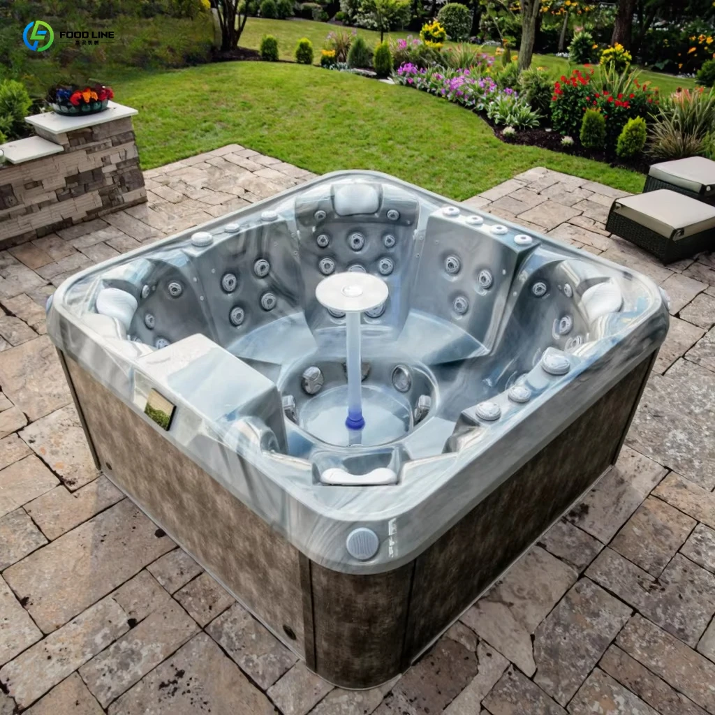 FL 2026 Acrylic Outdoor Whirlpool Massage Spa, 130 Jets Inflatable Portable Tub, Heated Hot Pool for Courtyard & Patio