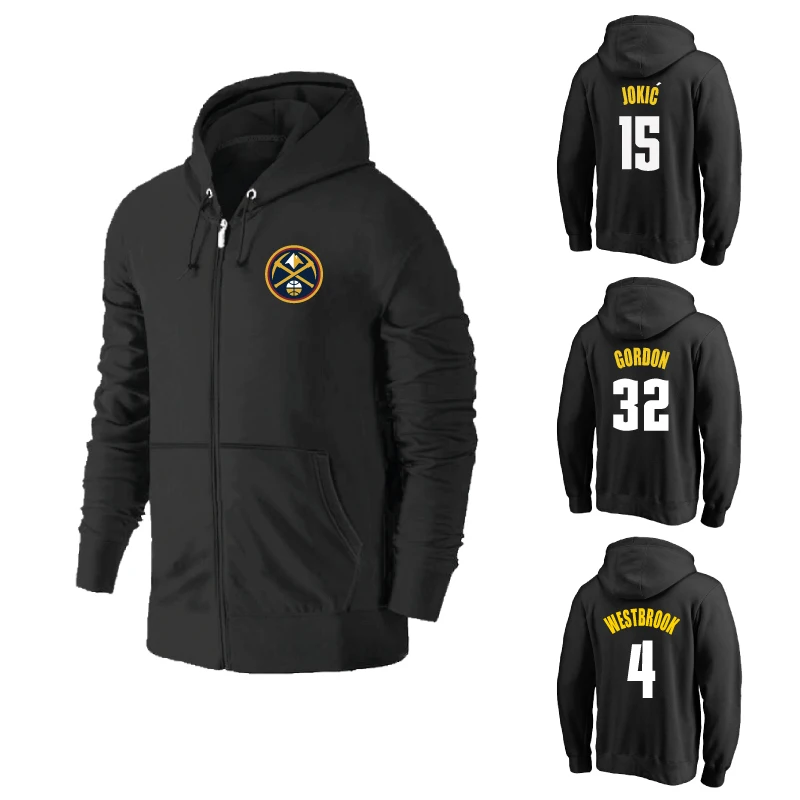 بدلة تدريب كرة السلة جولد ماين جوكي موراي ويستبروك جوردون بورتيل، سترة بسحاب وقبعة، أزياء شبابية من القطن والبوليستر