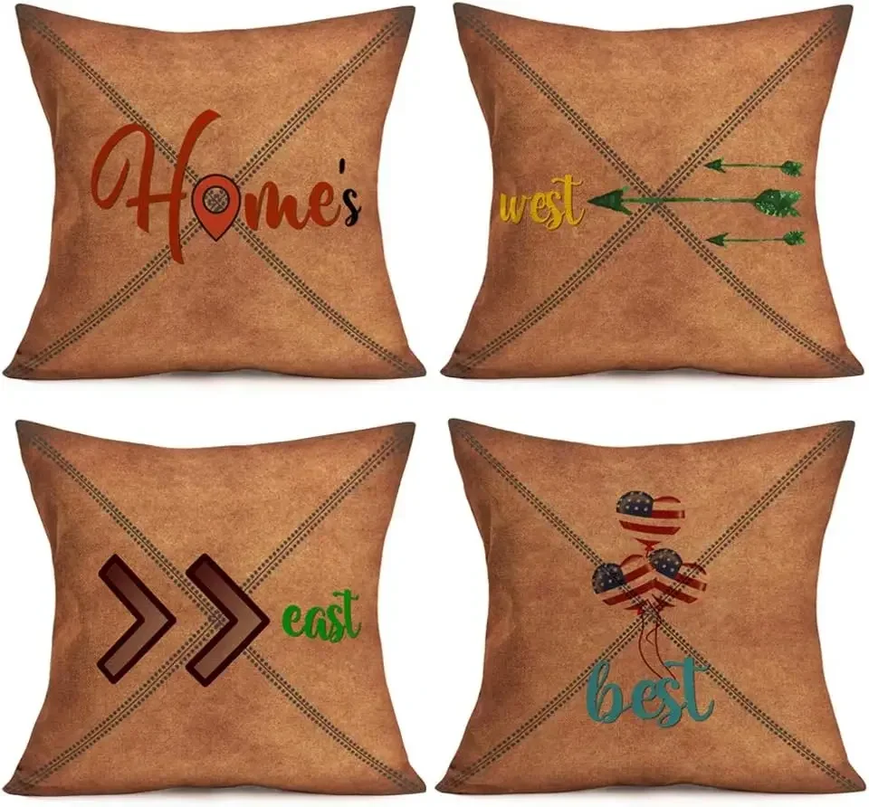 Farmhouse Decorative Pillowcase Family Proverb Cushion Cover Short Plush Square Pillowcase Suitable for Sofa