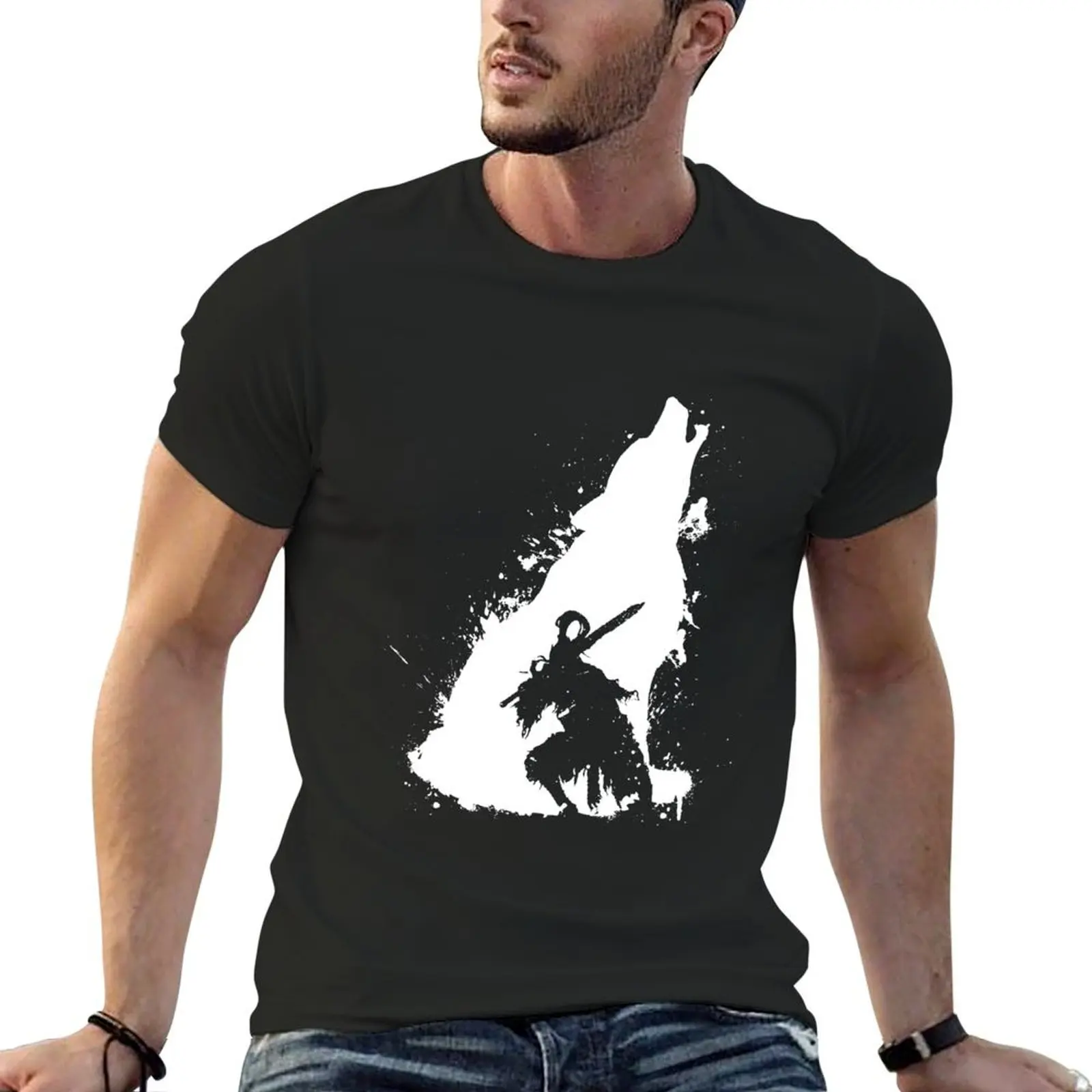 Walker of abyss (Version Silhouette) T-shirt funnys vintage new edition vintage clothes mens cotton t shirts