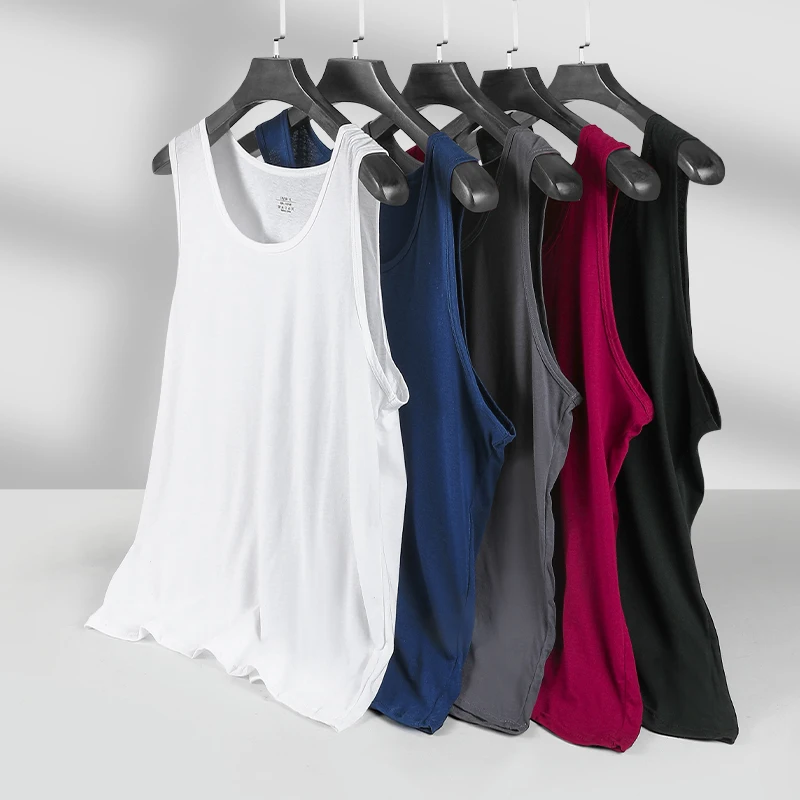 

5PCS Men's pure cotton tank top. It is breathable and form-fitting, suitable for young people as a sports base layer. With a hur