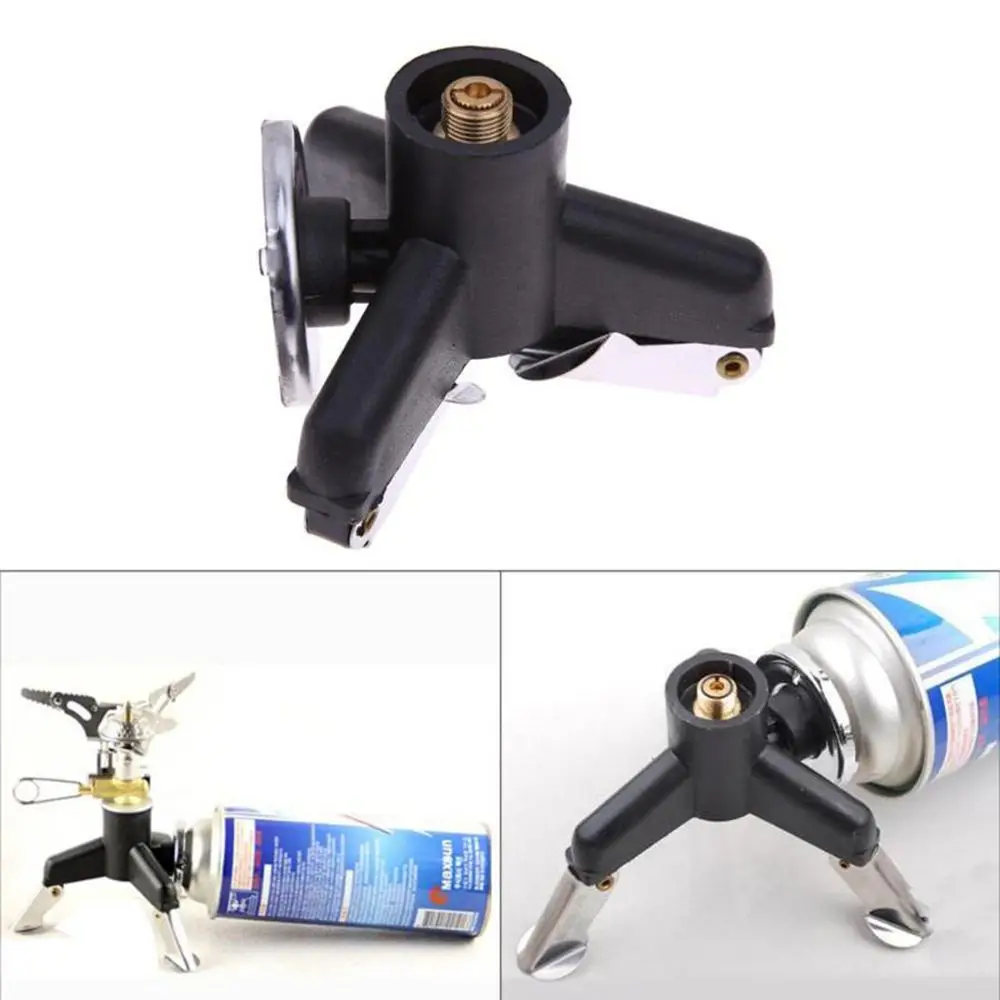 

Gear Gas Canister Conversion Head Folding Mount Stand Gas Tank Holder Stove Holder Tripod Bracket Three-Leg Transfer Head