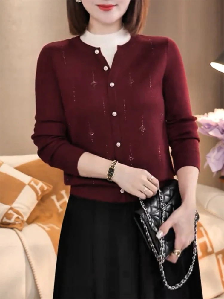 

Вязаный кардиган Ele Vintage круглой формы, свободного кроя, больших размеров, универсальный, стройнящий, для осени и зимы, из шерсти Snow Dreng