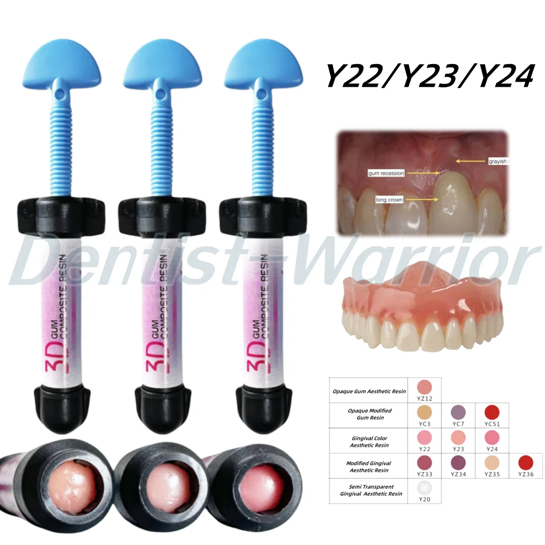 Dental Gingiva Pink Resin Beautiful Gum Composite Resin 3D Aesthetic Light Cure Gingiva Color Resin