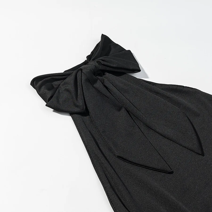 Elegantes Einfarbiges Neckholder-Minikleid mit Rückenausschnitt, Süßer Verzierter Stufenrock mit Rüschen, Damenkleid für Abendpartys, Club und Abschlussball – Detail 13