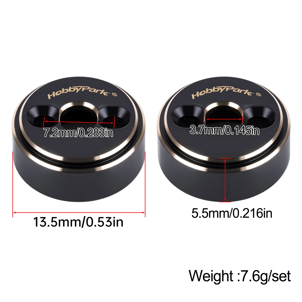 HobbyPark Brass Rear Axle Weights for 1/32 Redcat Ascent-32 RC Crawler Upgrades Parts