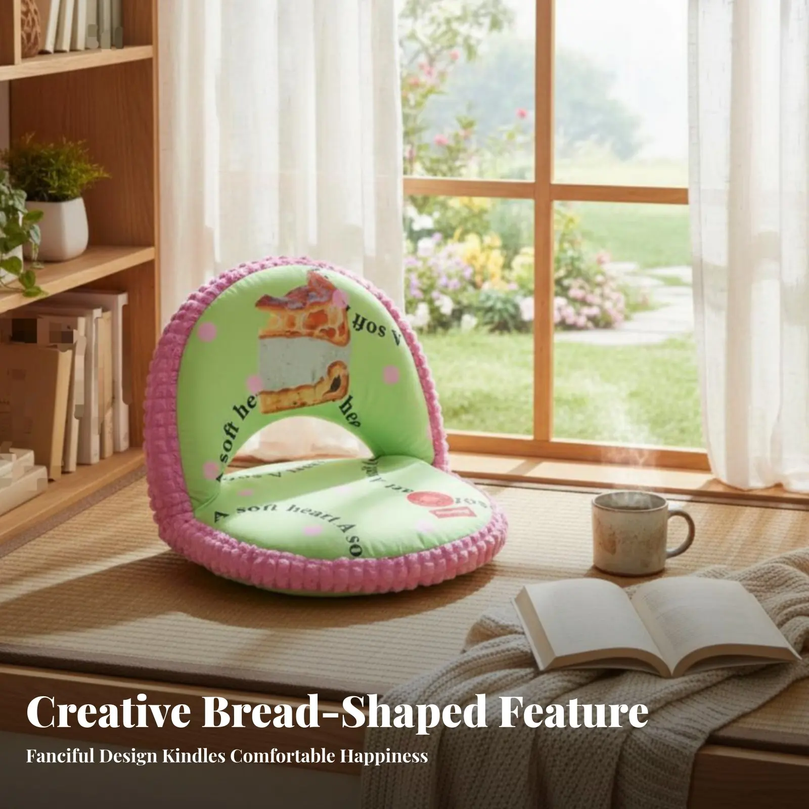 

Adjustable Floor Lounger Foldable Design Adjustable Folding Chair Space-Saving Sturdy Frame for Bay alcove, Bedroom, Home Office