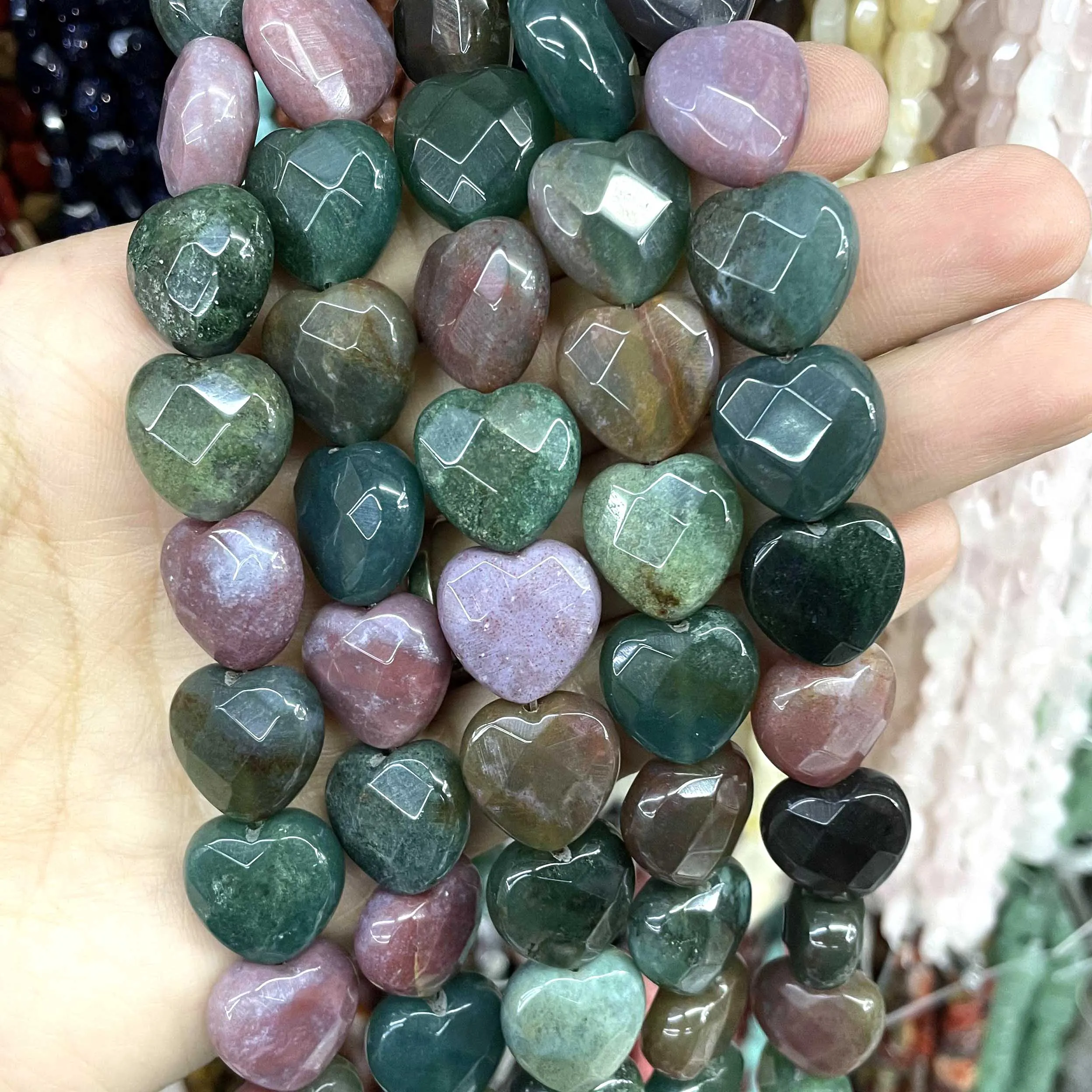 Natural India Agates Stone irregolare Rondelle Square Heart allentato distanziatore perline per gioielli che fanno collana braccialetto fai da te