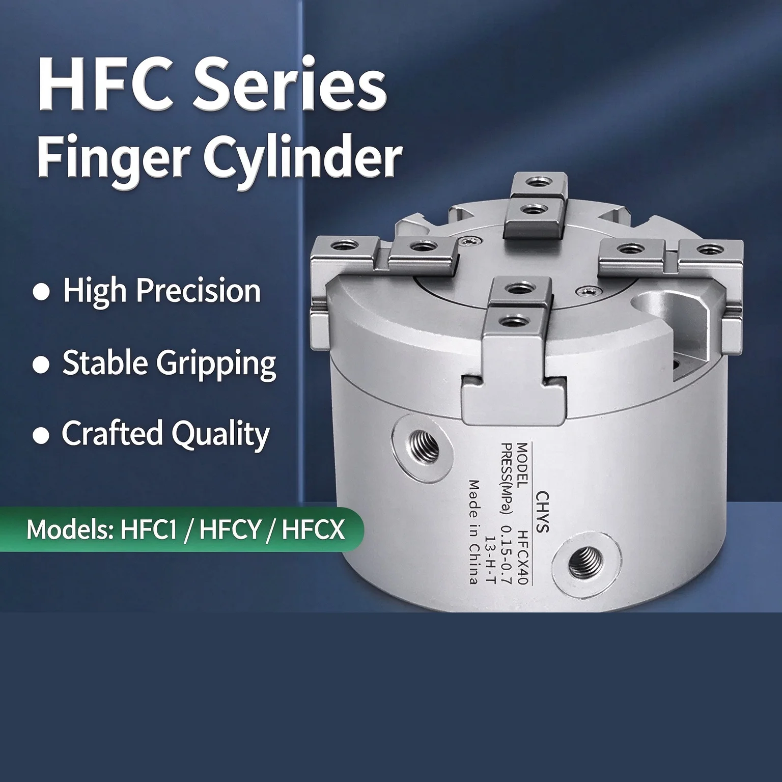 HFCX Bore16/20/25/32/40/50/63 Parallel Opening And Closing Type HFCX Four Claws Finger Pneumatic Cylinder Claw Parallel Fixture