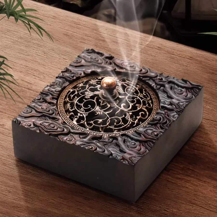 

Ornament Incense Burner Decoration Vintage Buddhist Oriental Incense Burner Wood Chinese Gift Traditional Incensario Home Decor