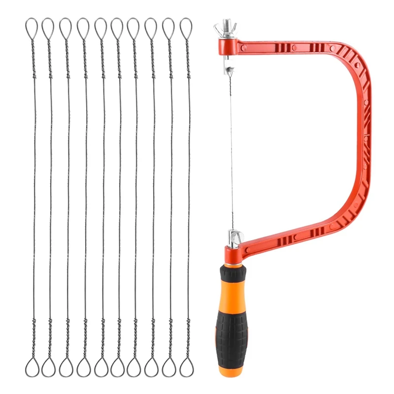 

A81M New 6 Inch Coping Saw Hand Saw, Fret Saw Coping Frame And Extra 20 Pcs Replacement Blades Set For Wood,Plastic, Rubber, Ect