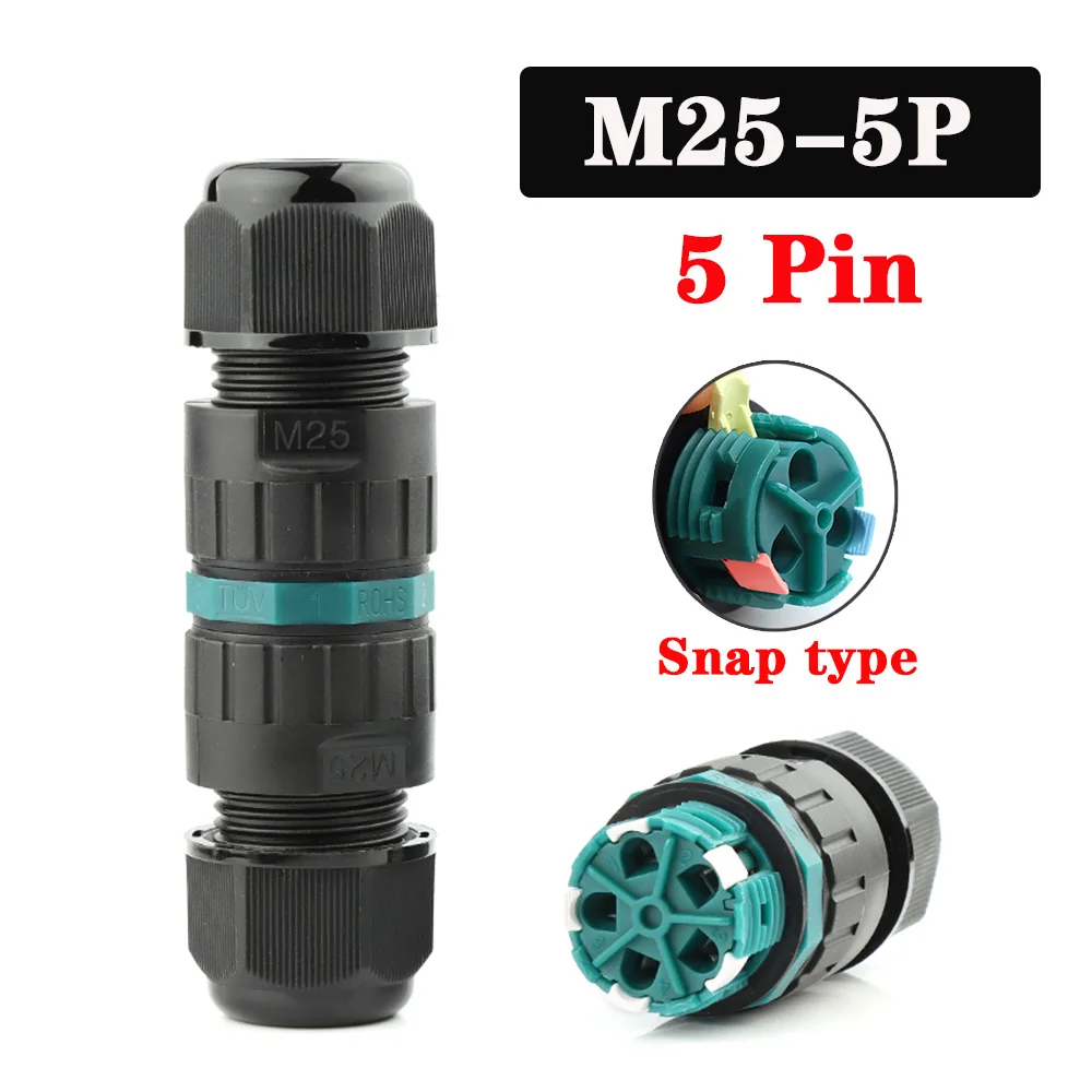 IP68 waterdichte connector 2 3 4 5-pins kabel Draadwartel Mouwconnectoren snelle schroefaansluiting Outdoor waterdichte terminal