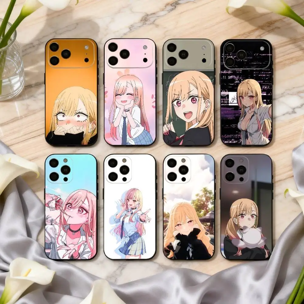 

M-Marin K-Kitagawa My Dress Up D-Darling Phone Case For iPhone 17pro,16,15,14,13,12,11 Plus,Pro Max,XS,Soft Silicone Black Cover