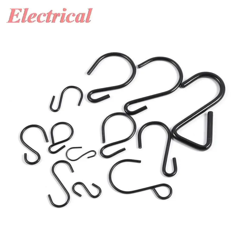 

Black Cleek "S" Type Hook For Clothing / Kitchen / Supermarket Storage Clasp Multifunction 1.2/2/2.5/3.2/3.4/4MM Wire Thickness