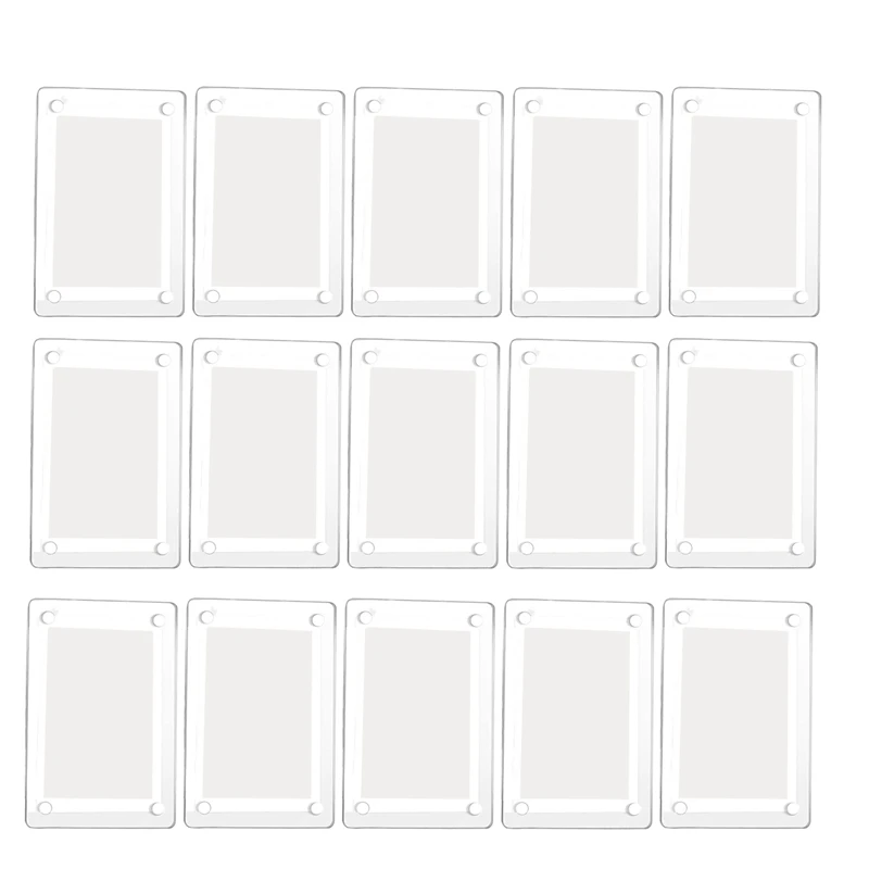 

15 Pcs Acrylic Fridge Magnetic Frame Mini Double Sided Refrigerator Magnet Picture Frame Clear Frameless Display Frame