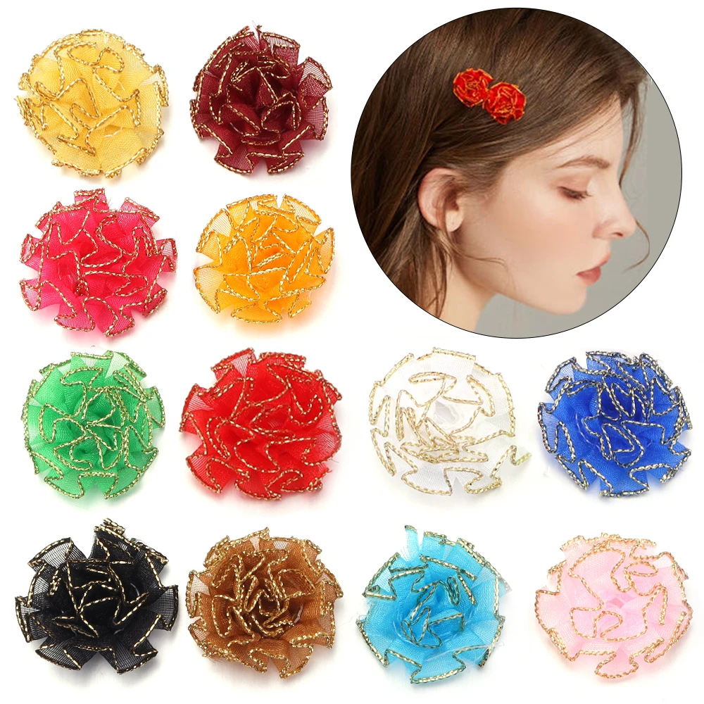 

20pcs/lot 3cm Artificial Chiffon Flowers Carnation Petals Cluster For Jewelry Making DIY Headwer Dressing Decoration Accessories