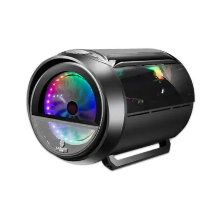 

Panoramic ITX Case RGB, Round Desktop Computer Gamer Cabinet, USB 3.0 + 20CM Fan, PC MOD Box