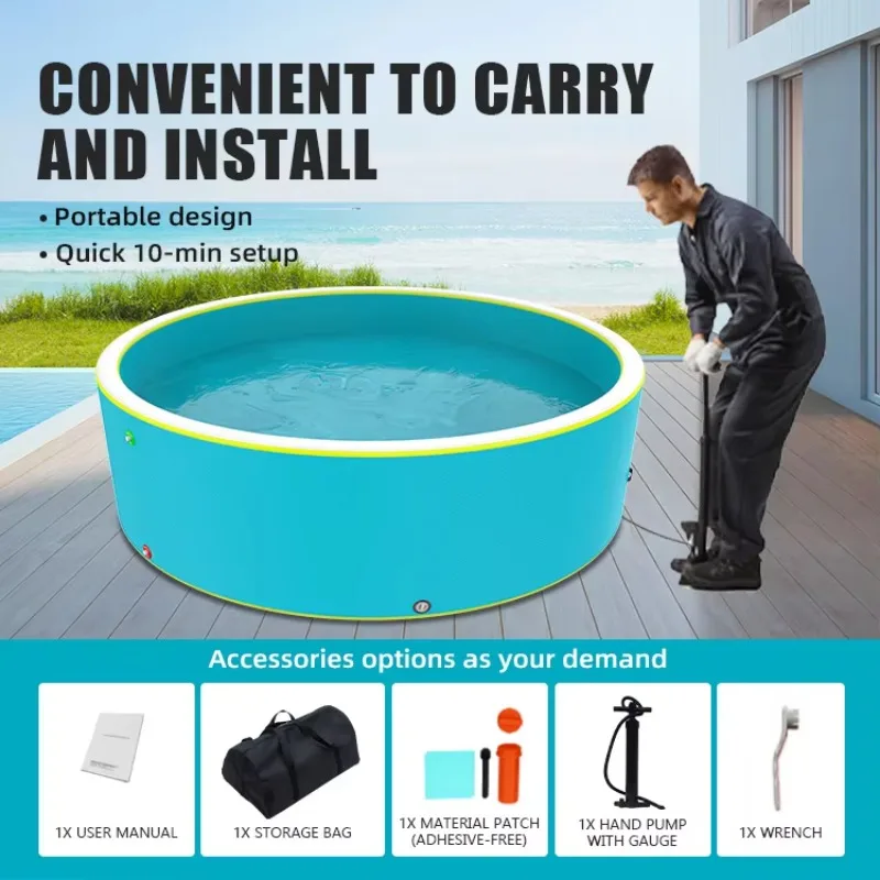 حجم مخصص 3x3x0.9 متر نفخ قطرة غرزة بولي كلوريد الفينيل حمام سباحة الحيوانات الأليفة ودية للفناء الخلفي في الهواء الطلق حديقة داخلية