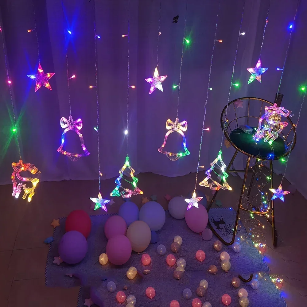 

Christmas Lights Festoon Led Light Garland Curtain Decor EU/US Fairy Lights String for Room New Year's Wedding Home Decorations