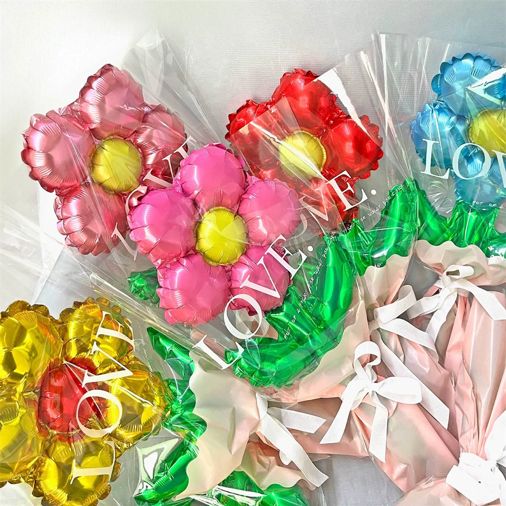 10pcs Five Petal Flower Foil Balloons Five Leaf Grass Wedding Birthday Party Baby Shower Decorations