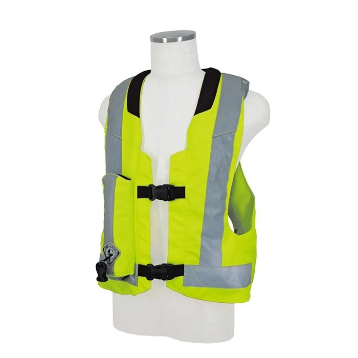 Adults Motorcycle Airbag Vest Racing System Reflective Nylon Jacket Black Fluorescent Print Breathable Protective Gear Motocross