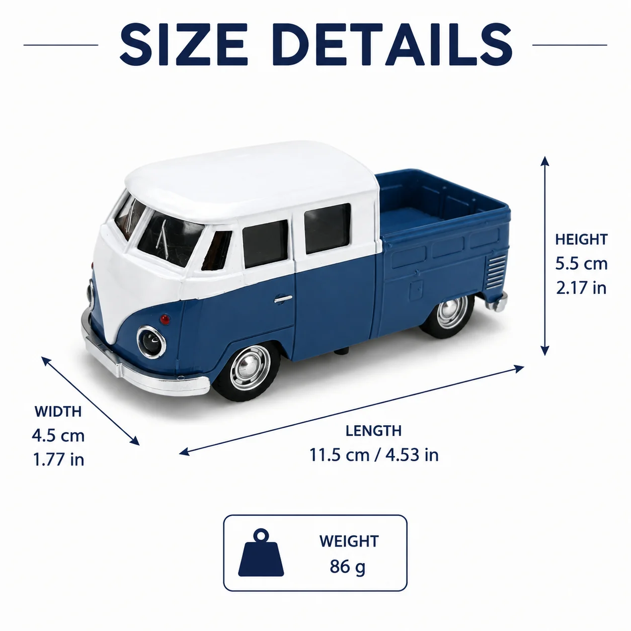 (Wellpappenschachtel) Maßstab 1:40, Vintage Cabover Pickup Modellauto, Kraftvoller Rückstoß, Metallguss, Jungenspielzeug, das beste Geschenk. – Detail 3