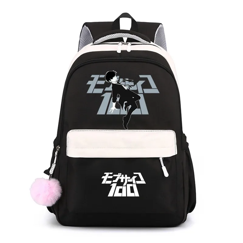 

Breathable mesh, 30×42×23cm Black Blue Pink Purple, Mob Psycho 100, Student Kids Teens School Bags, Anime Backpacks Girls Boys