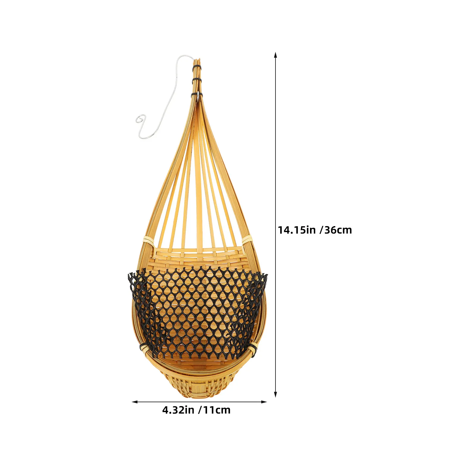 3Pcs Bamboo Hanging Orchid Pot Handcrafted Woven Flower Basket Rustic Metal Hook Wall Hanging Planter for Indoor Outdoor Balcony