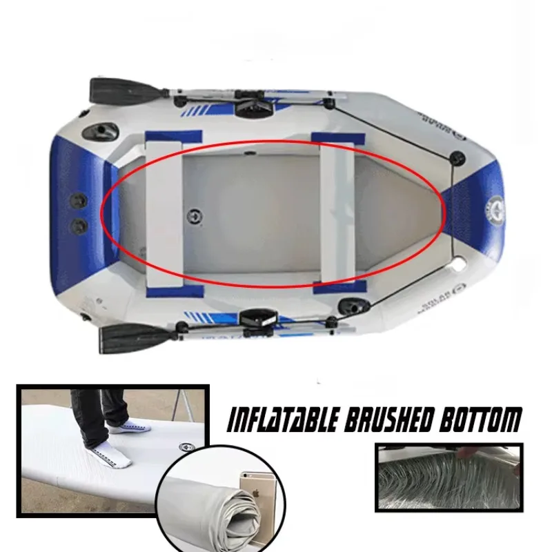 Thickened Portable Inflatable Rowing Boat 1-6 Person Water Skiing Boat Bearing PVC Rubber Fishing Boat with Paddles Pump