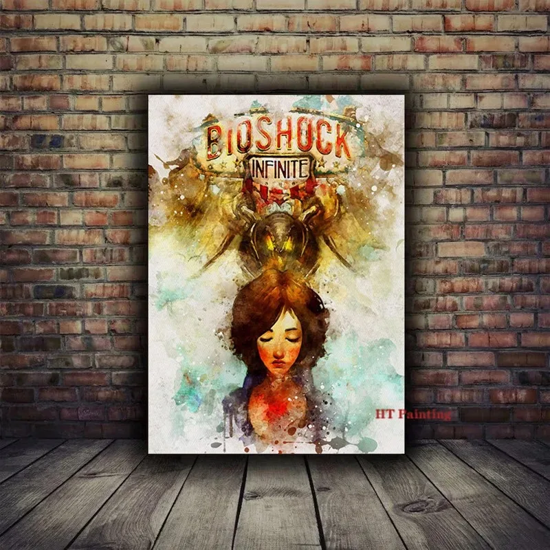 Retro Bioshock Rapture Video Game Poster and Prints Canvas Painting Wall Art Pictures Vintage Gamer Room Home Decor Frameless