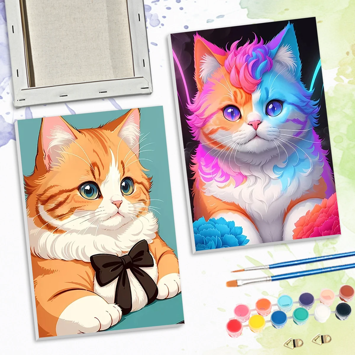 

SDOYUNO Paint By Numbers For Beginner Colorful cute chubby cat Animals Crafts 20x30cm ready Frame Color Markers Canvas Painting