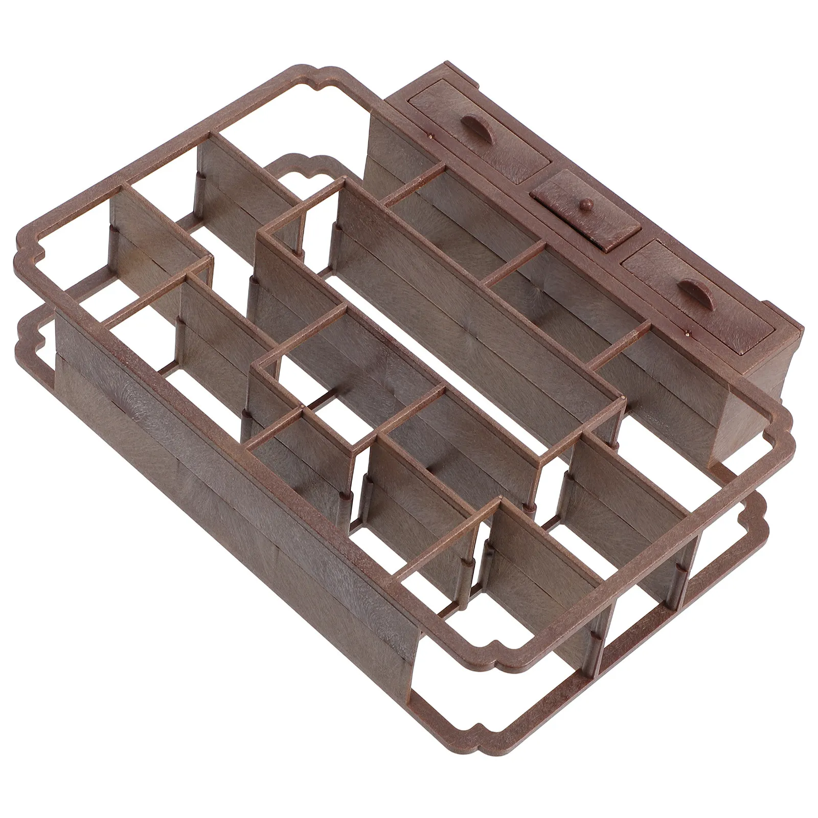 

Miniature Plastic Rack Mini Dollhouse Furniture Display Shelf Modern Storage Bookshelf Decorative Accessory for Dollhouse Room