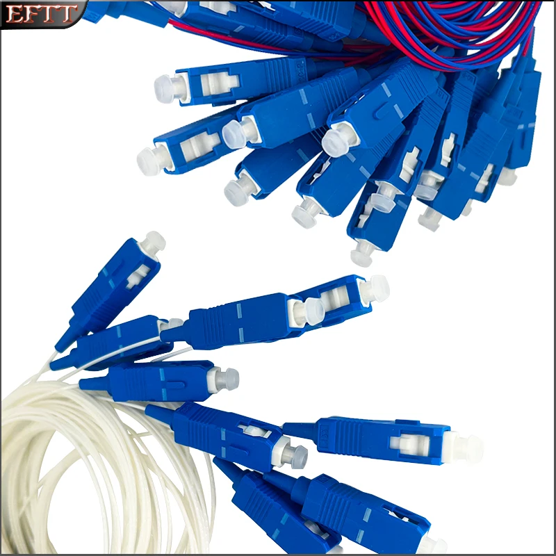 High Quality PLC 1X2 SC/UPC Fiber Optic Splitter 0.9mm Single Mode G657A1 Splitter FTTH SM 1m PVC Connector Tool