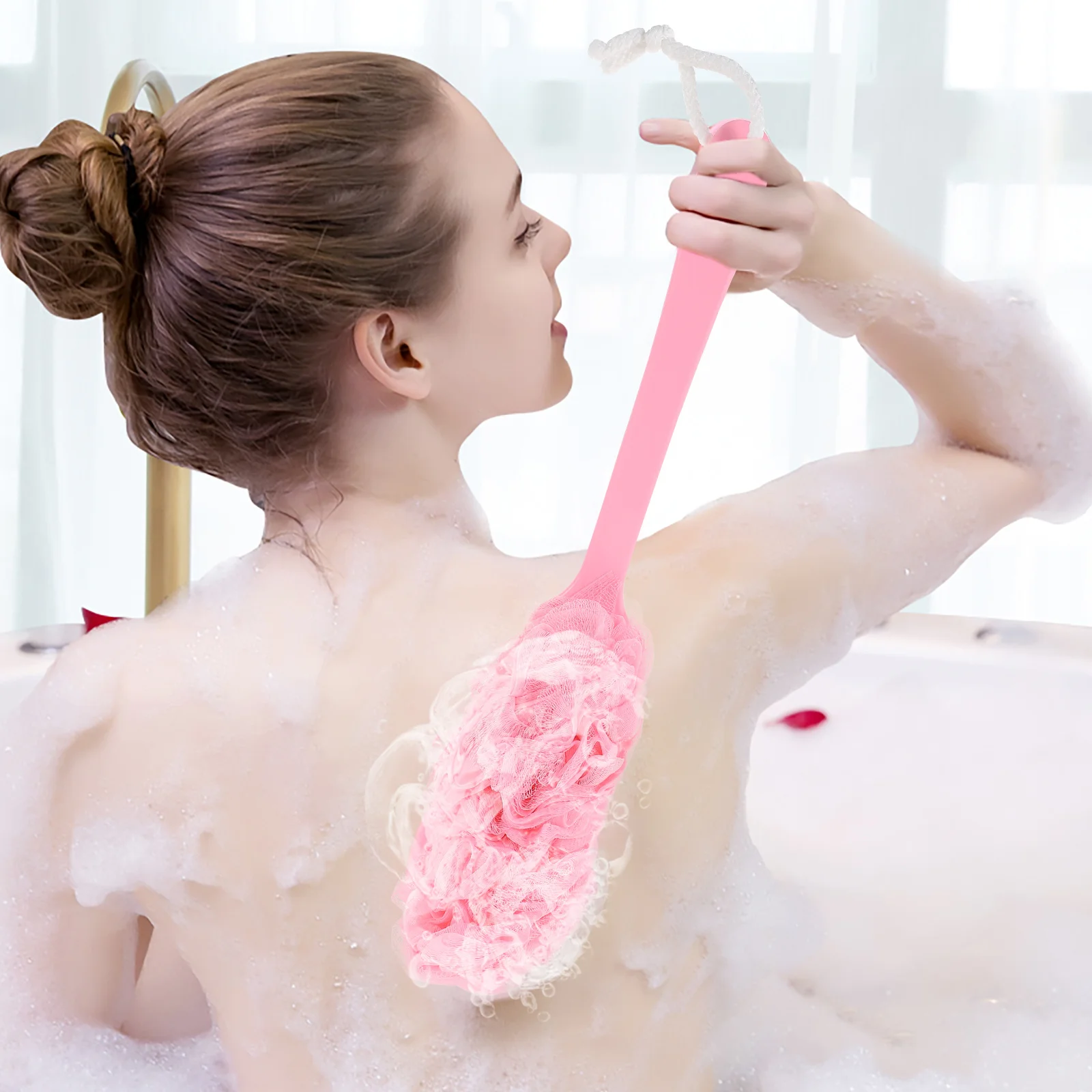 

3Pcs Shower Brush Bathing Body Scrubber Set Premium Skin Cleaning Supplies Shower Brush Bathing Towel Back Scrubber