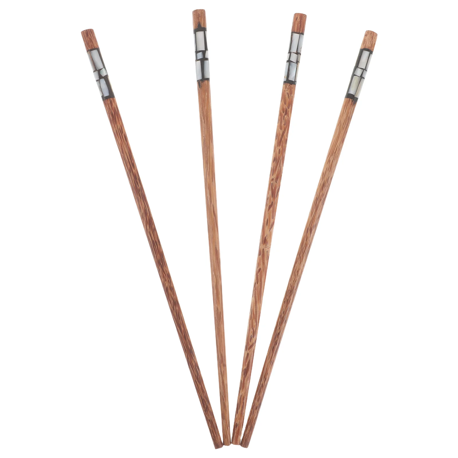 

2 Pairs Creative Wooden Chopsticks Reusable Nonslip for Adults Kids Daily Dining Essential Home Use Smooth