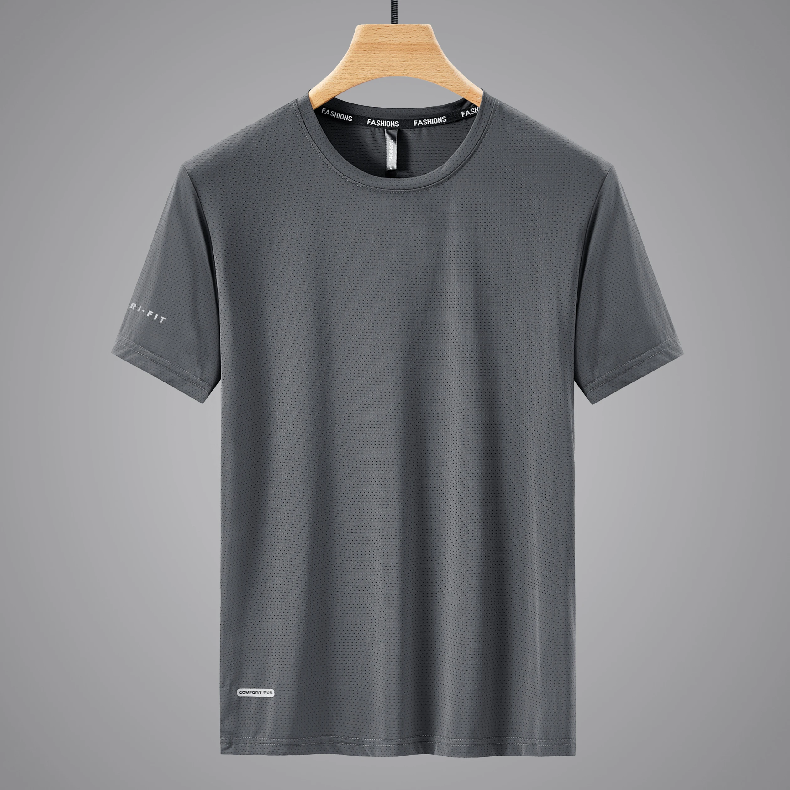 Camiseta deportiva de secado rápido para hombre, camisa de manga corta informal de verano, color blanco, talla grande 6XL, 7XL, 8XL, 9XL, ropa de