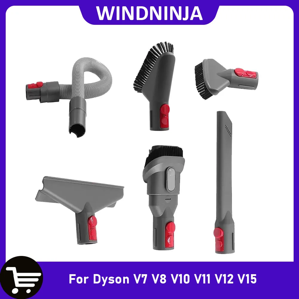 Para aspiradoras Dyson V7 V8 V10 V11 V12 V15: Cabezal de succión plano, cabezal de cepillo para colchones, cepillo redondo, cepillo suave, piezas de repuesto