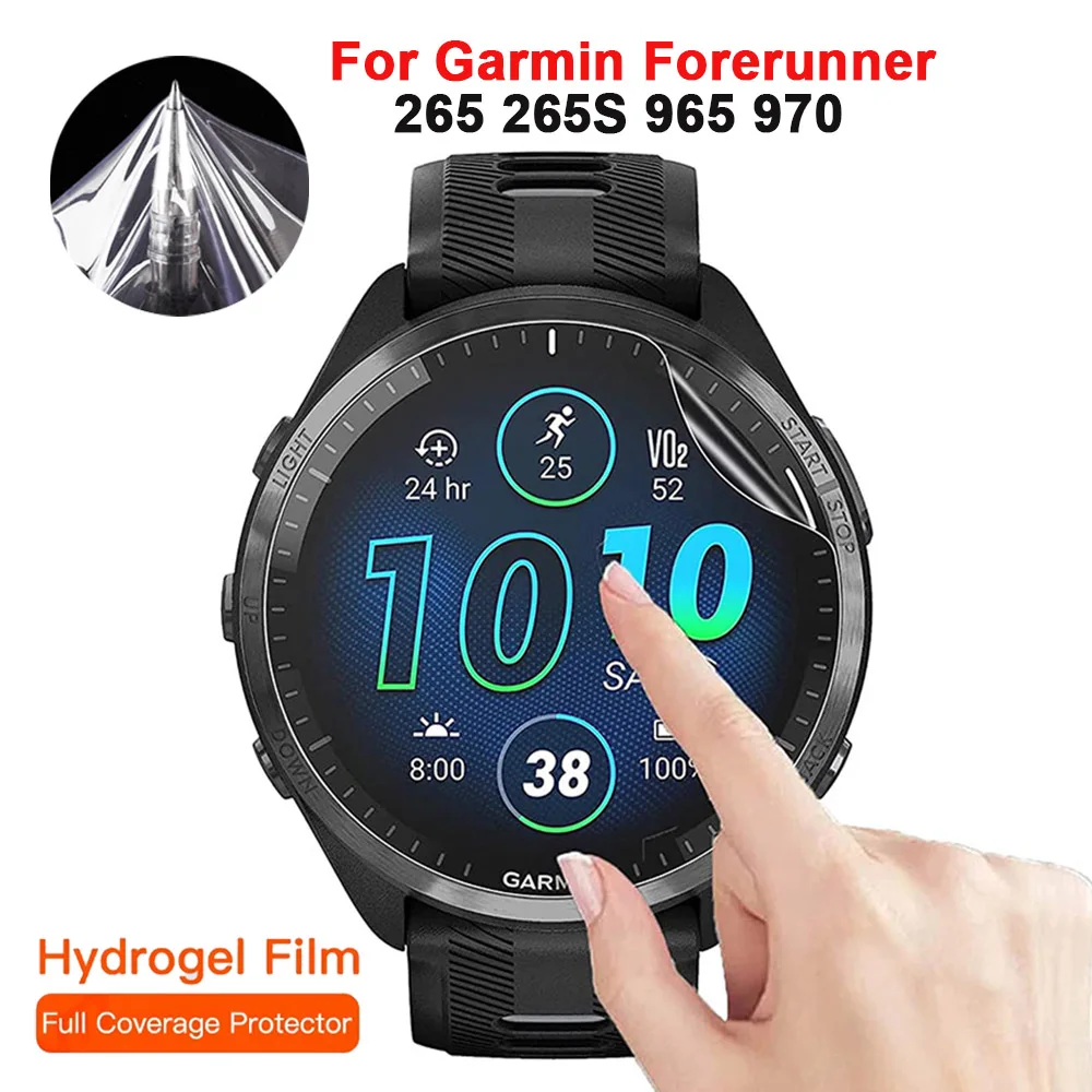 2Pcs Soft Hydrogel Protective Film For Garmin Forerunner 265 265S 965 970 255 255S Smart watch Clear Screen Protector Film